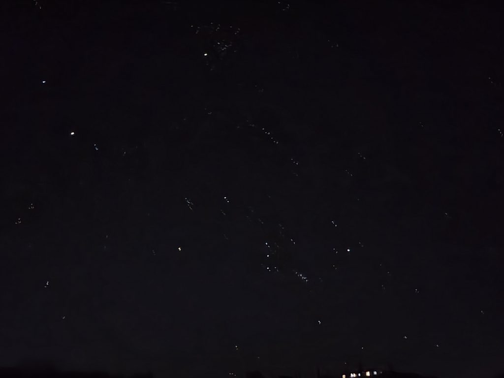 Orion rising October 2022 taken with Samsung Galaxy S21 while stargazing and mourning beloved cat Cassiopeia