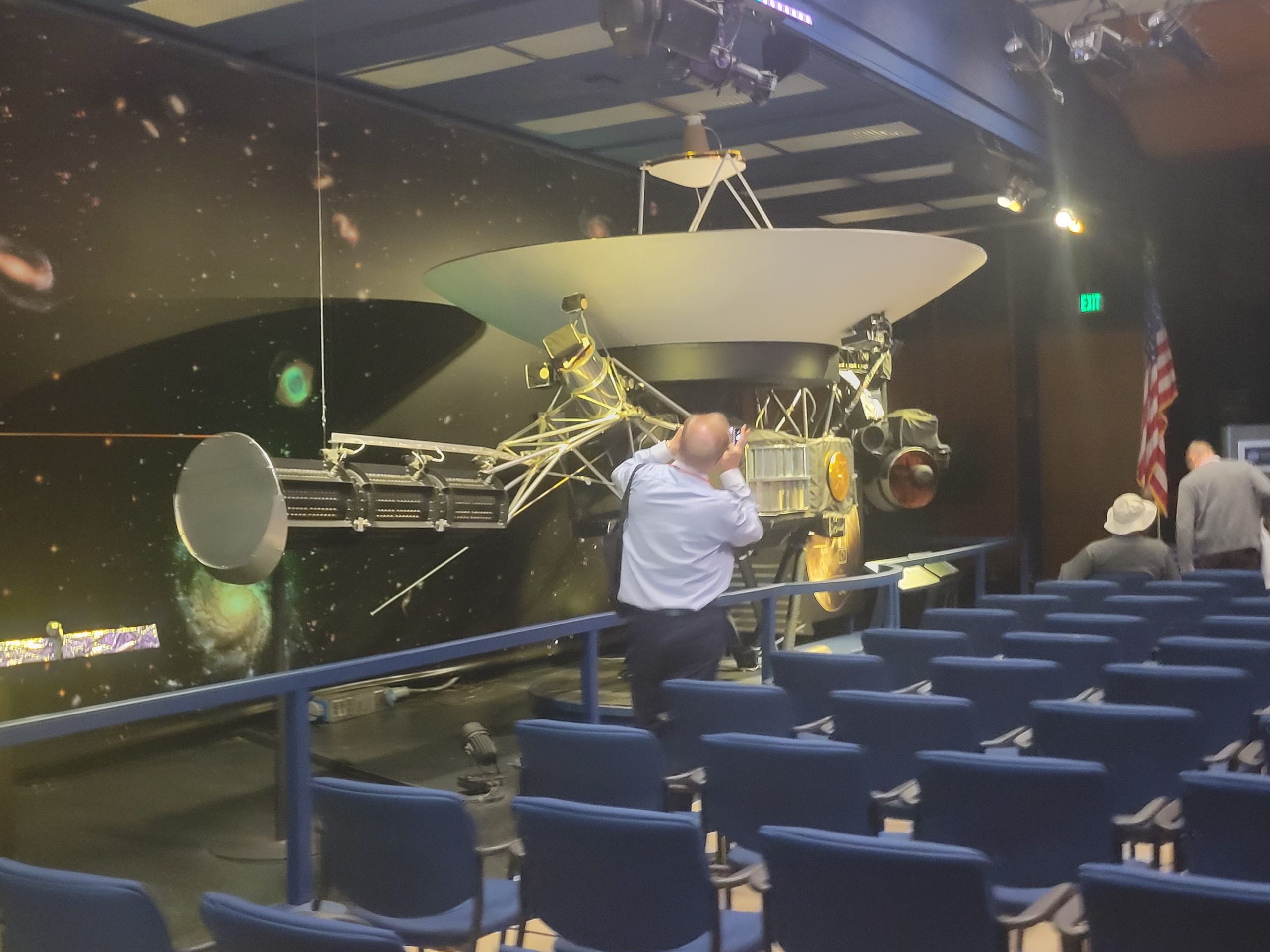 Cassini mockup in the Von Karman auditorium of JPL