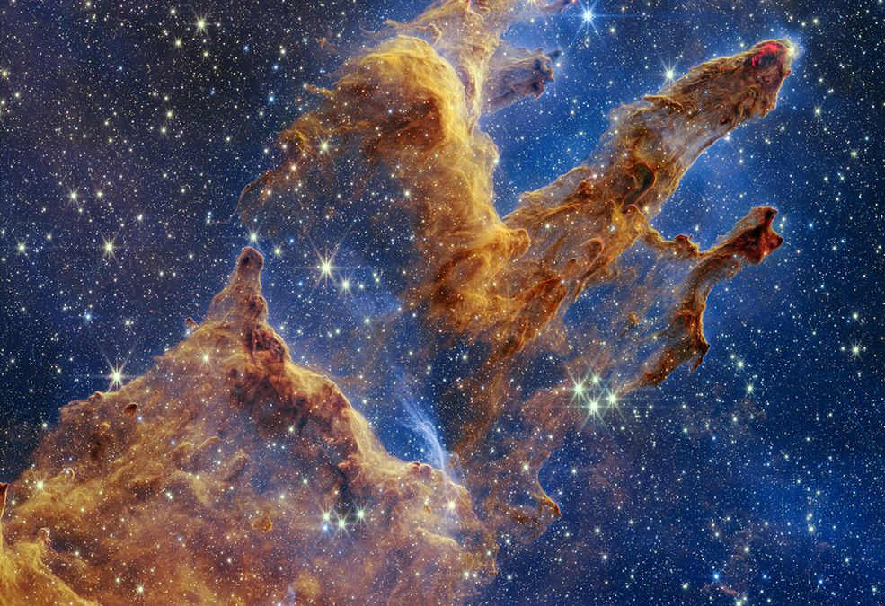 NASA James Webb Space Telescope star filled Pillars of Creation image